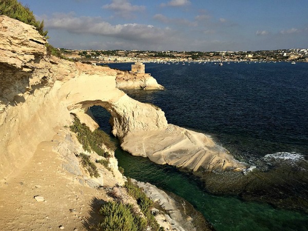 marsaskala bay cliffs window