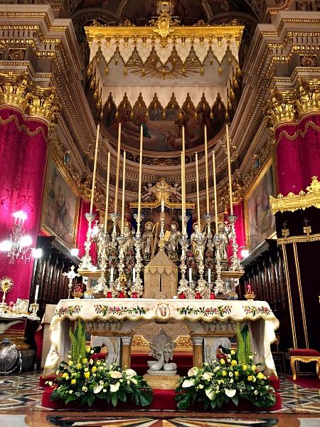 church altar decor during festa
